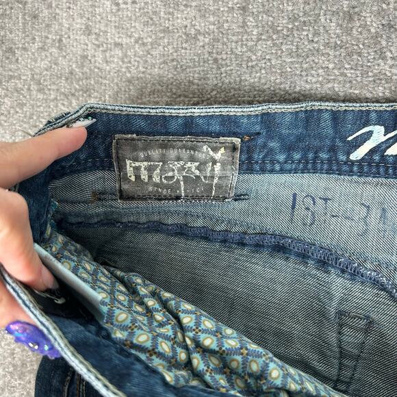 Mavi Matt Y2K Relaxed Wide Leg Baggy Size 38x30 Medium Wash Denim Jeans - Picture 7 of 11